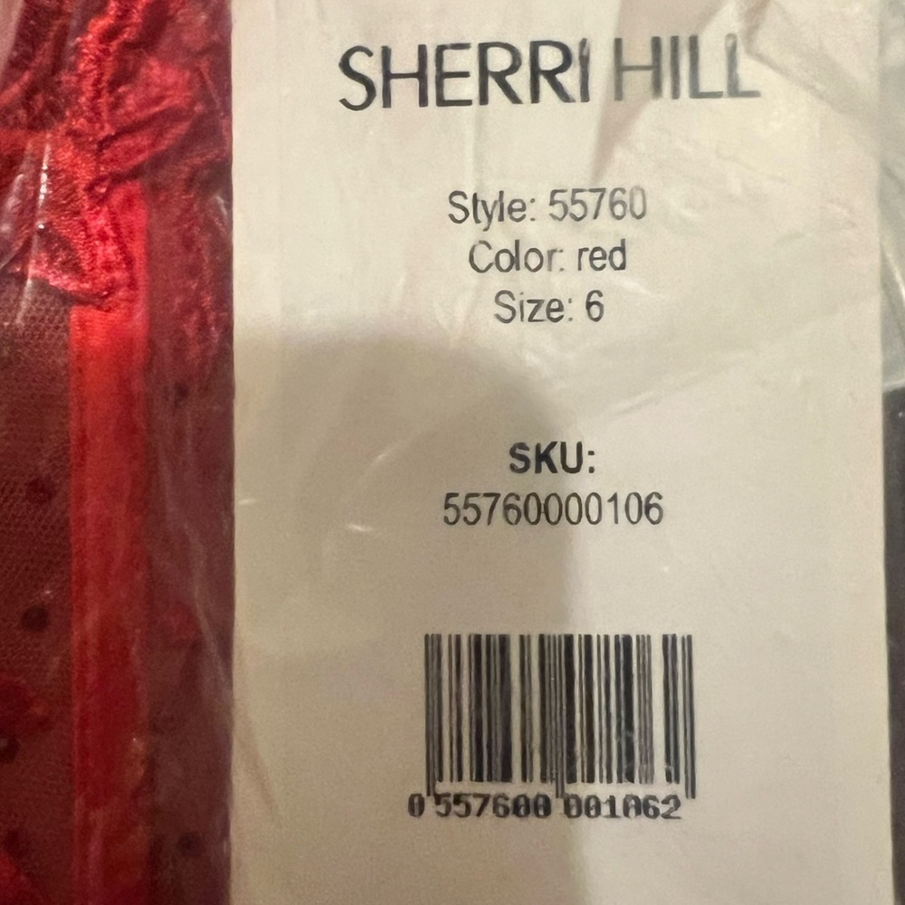 SHERRI HILL RED STRAPLESS CORSET A-LINE PROM DRESS 55760 SIZE 6 NWT PROM - Picture 11 of 12